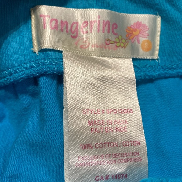 Girl’s Size 8 100% Cotton Jersey Turquoise Skirt with Sparkle Hearts Detail - Picture 3 of 4